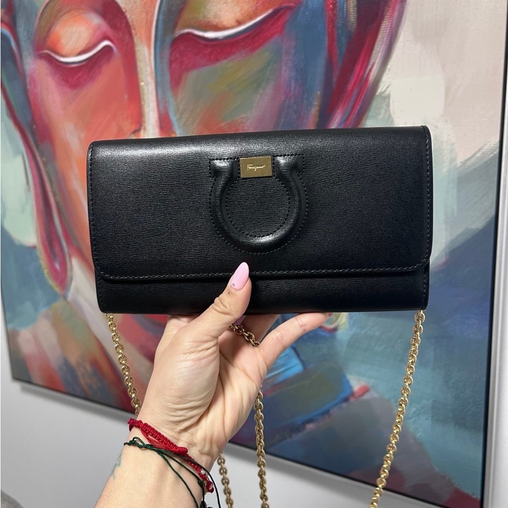 Salvatore Ferragamo Black Clutch Bag